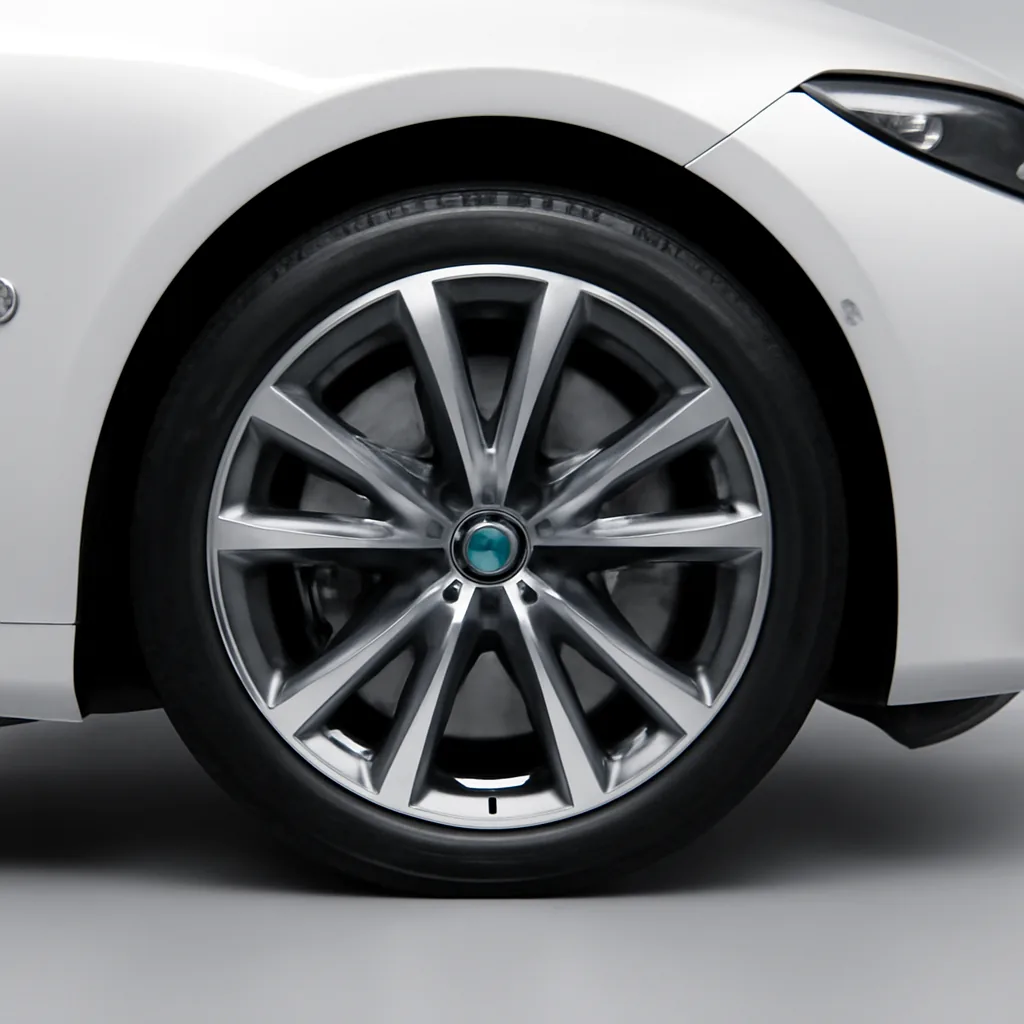 BMW i5 2025–2026, колёсный диск крупным планом