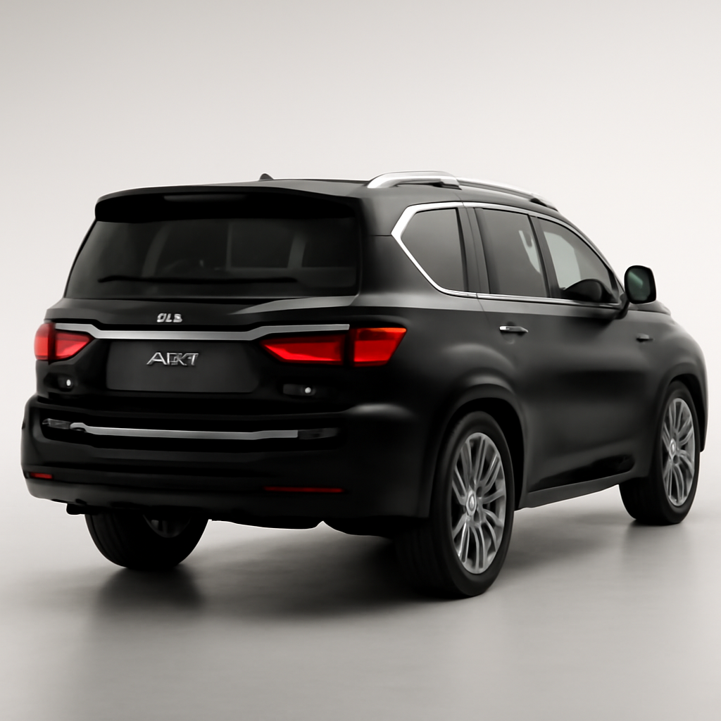 Infiniti QX80 2025 года, 3/4 фронт — 3/4 зад