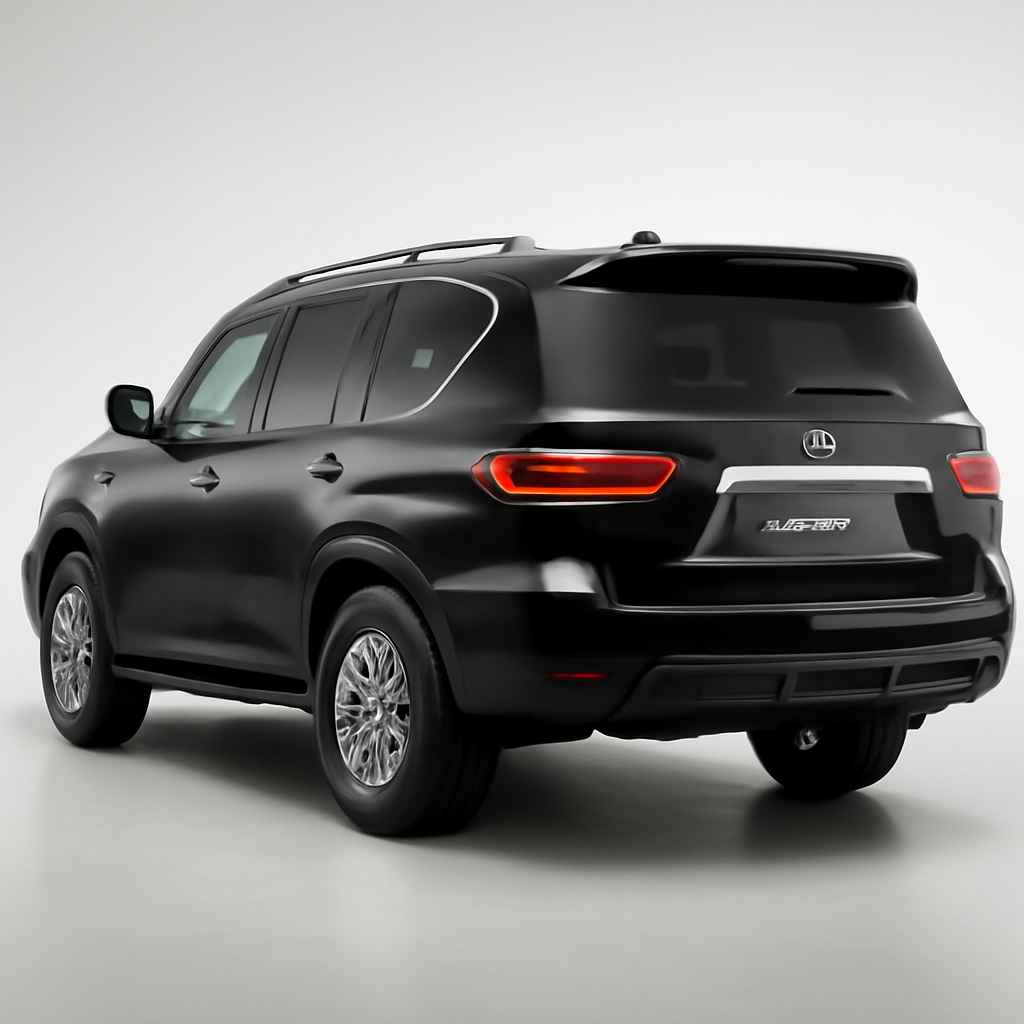 Nissan Armada 2026 года, 3/4 фронт — 3/4 зад