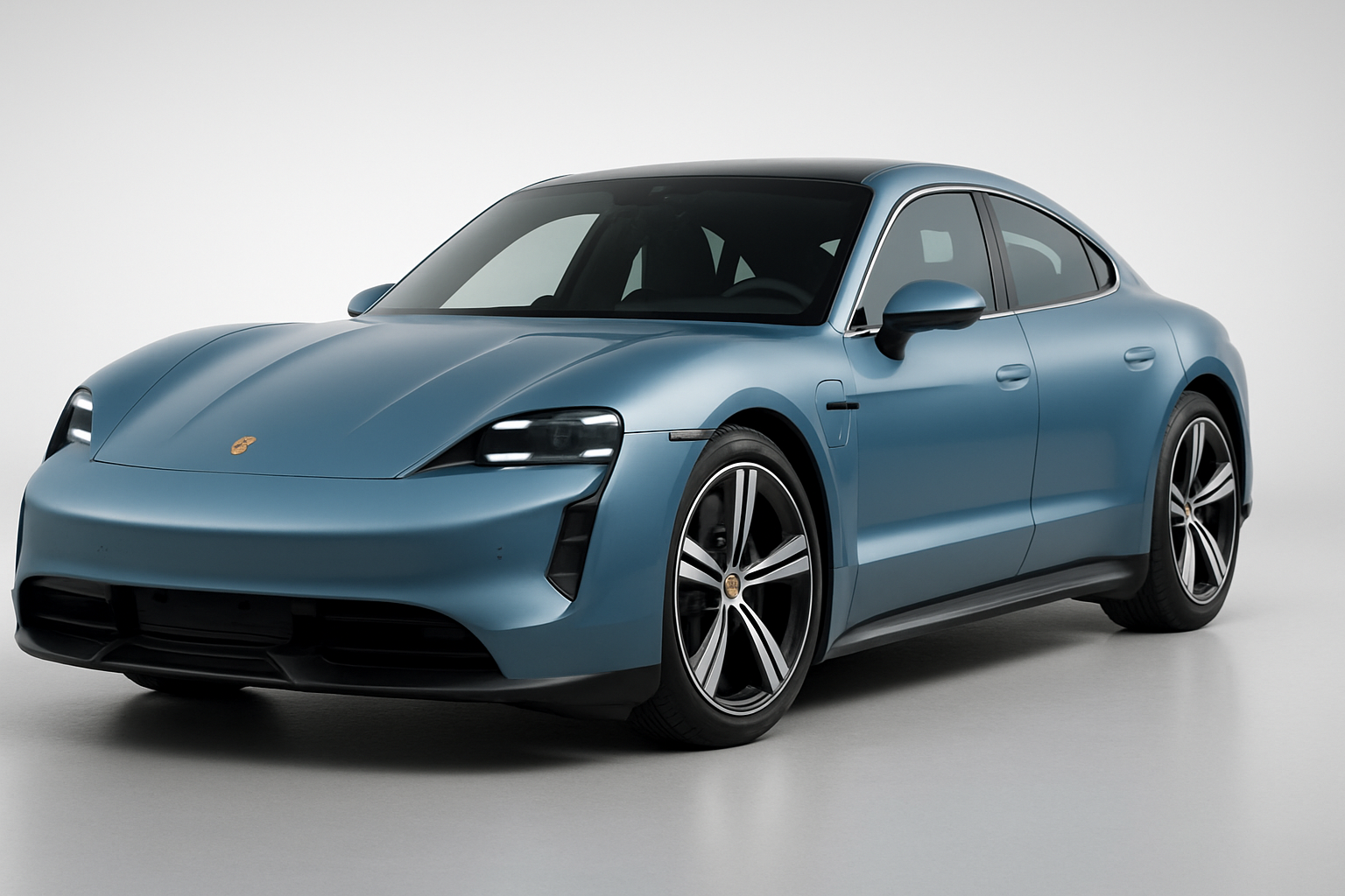 Porsche Taycan 2025 года, 3/4 фронт