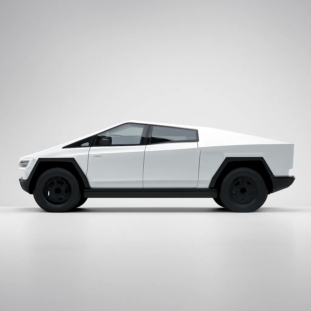Tesla Cybertruck 2025–2026, вид сбоку