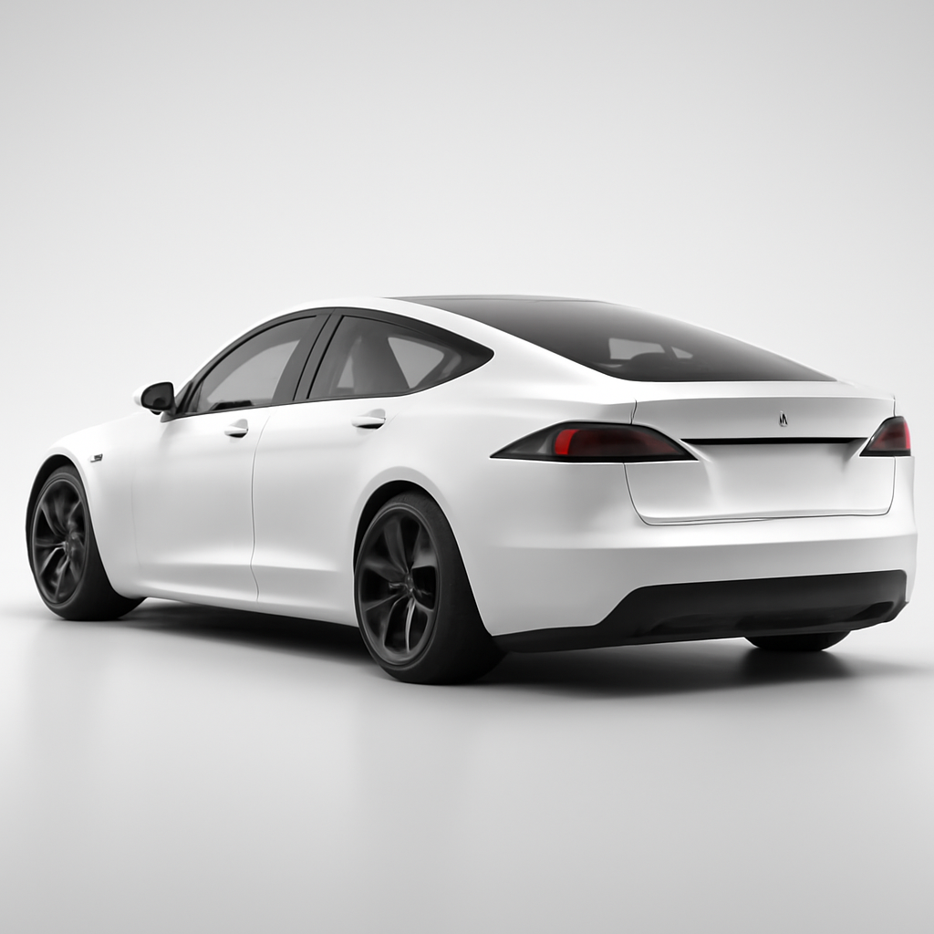 Tesla Model S 2022 года, 3/4 фронт